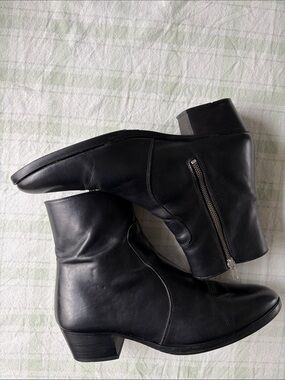 Everyday Hero Classic Black Leather Ankle Boots with Side Zip